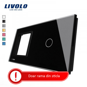 rama-combinata-sticla-intrerupator-tactil-smart-negru