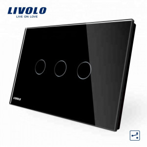 intrerupator modern design deosebit negru cap-scara triplu