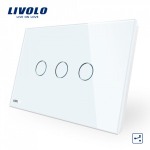 intrerupator modern design deosebit alb cap-scara triplu