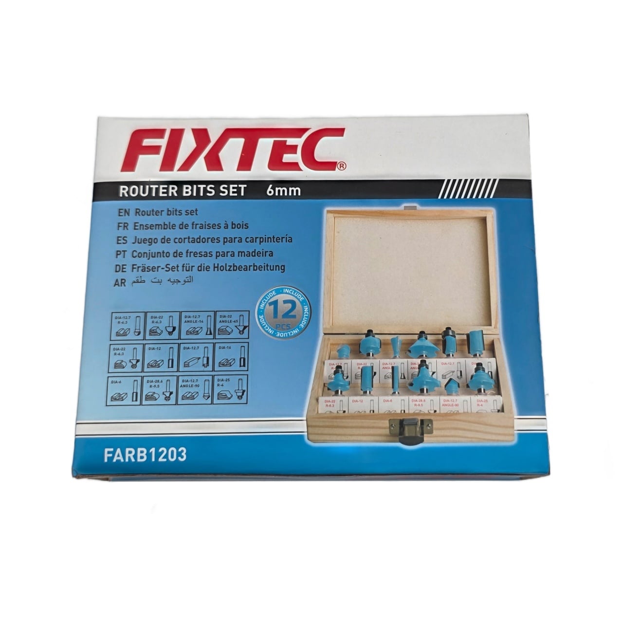 Set freze lemn FIXTEC 12 piese, coada 6mm la pretul corect | regal