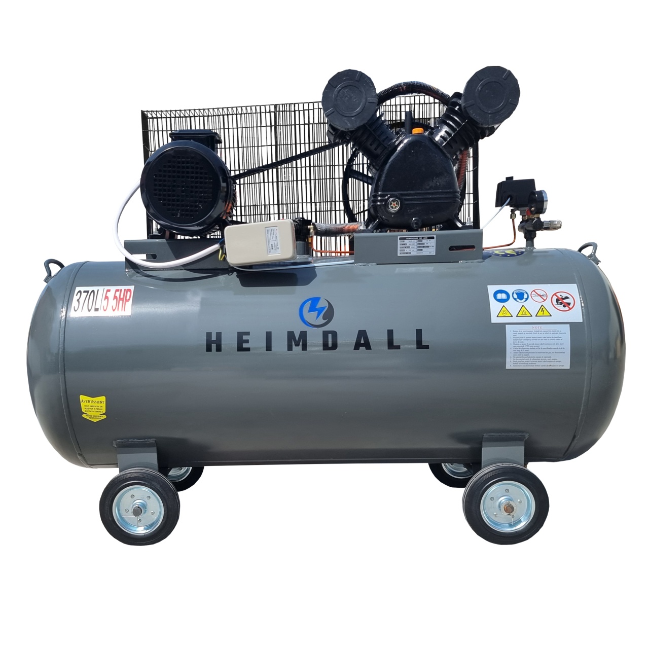 Compresor aer, 370L, 600 L/min, 10bar, trifazat - Heimdall la