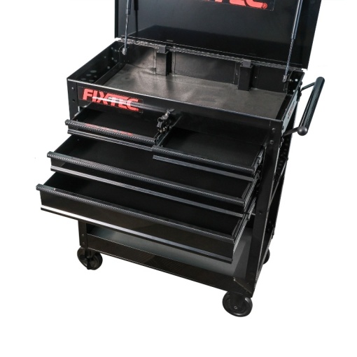 Carucior de scule FIXTEC, otel integral, 4 sertare, capacitate 265kg - Img 5
