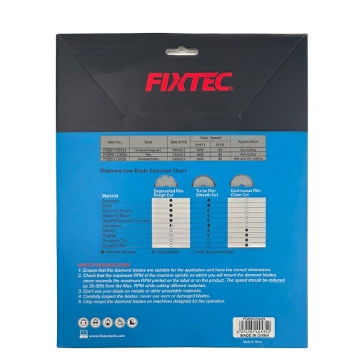 Disc diamantat taiere FIXTEC 230x22.2mm, latime 7mm - Img 2