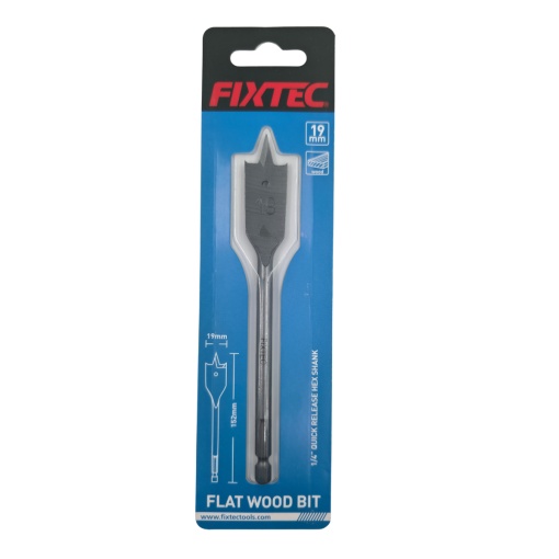Burghiu plat lemn FIXTEC 19 mm x 152 mm