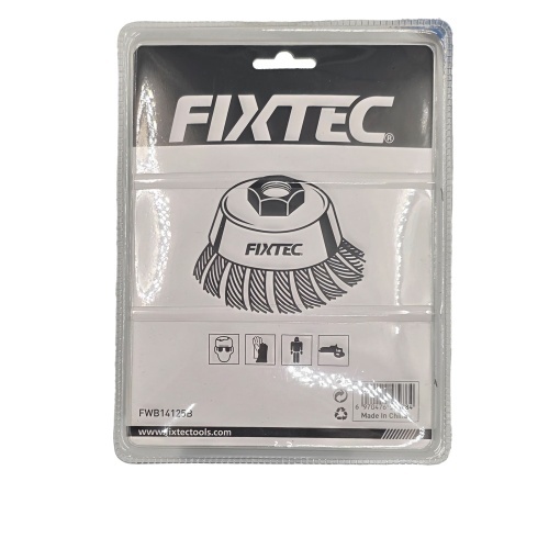 Perie cup FIXTEC 125 mm cu fire rasucite si filet M14x2 - Img 3