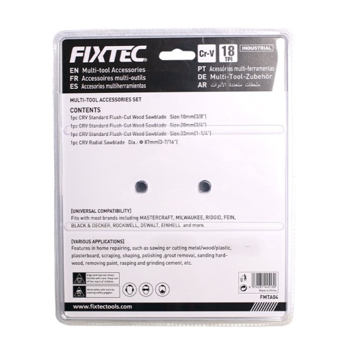Set 4 Accesorii FIXTEC FMTA04 pentru Scule Multifuncționale – Tăiere Lemn - Img 2
