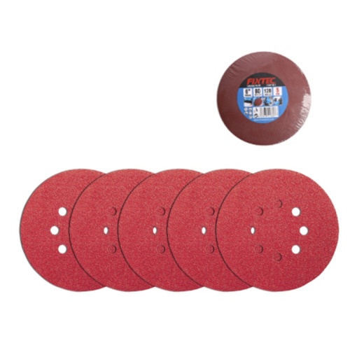 Set 5 Bucati Smirghel FIXTEC 125mm cu Prindere Velcro - Img 5