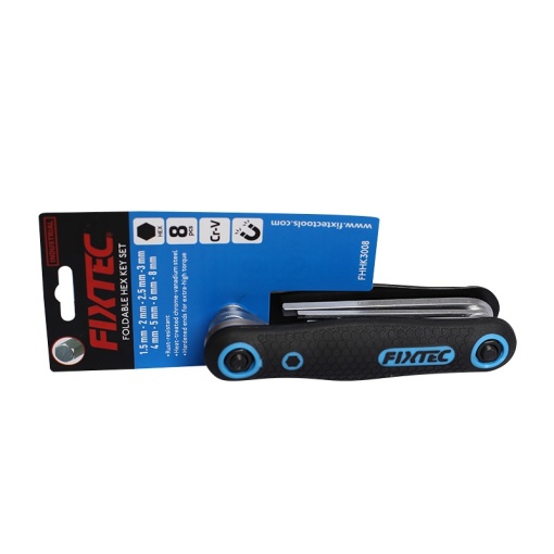 Set 8 chei hexagonale pliabile FIXTEC 1.5‑8 mm CR‑V - Img 6