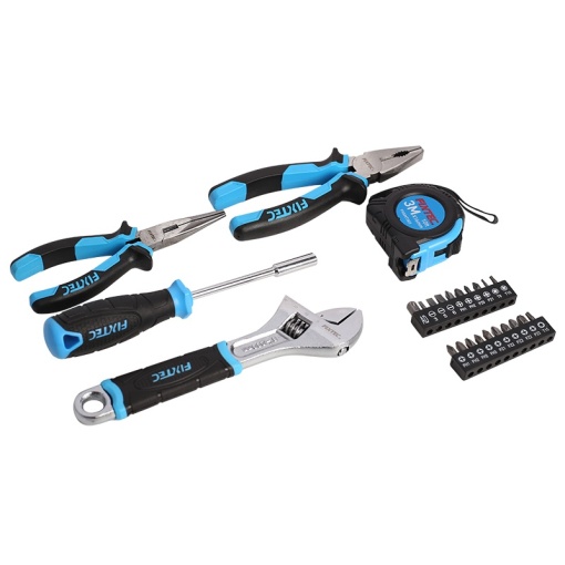Set unelte de mana FIXTEC 25 piese, cu cutie plastic - Img 5