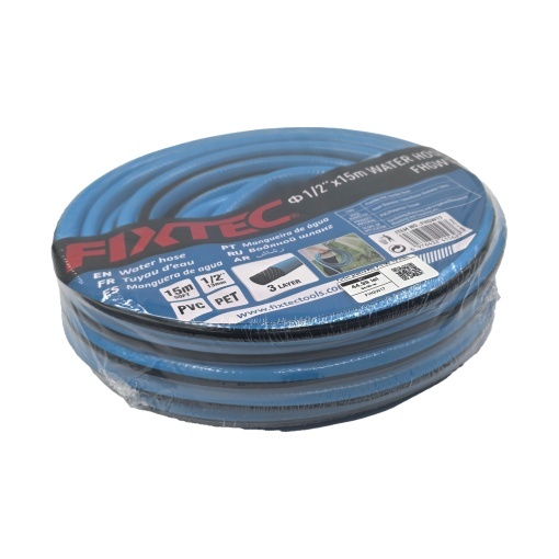 Furtun gradina PVC FIXTEC 1/2"x15m, 3 straturi - Img 2
