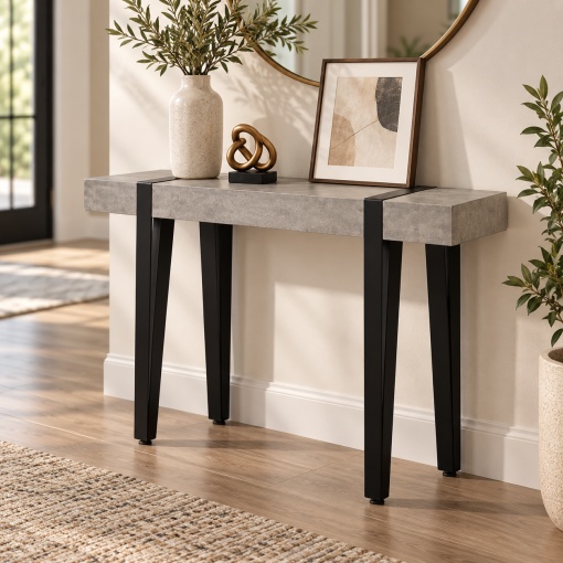Masa Consola pentru Hol si Living, 120 x 40 x 80 cm, Blat PAL si Cadru Metalic, FG-24271 - Img 2
