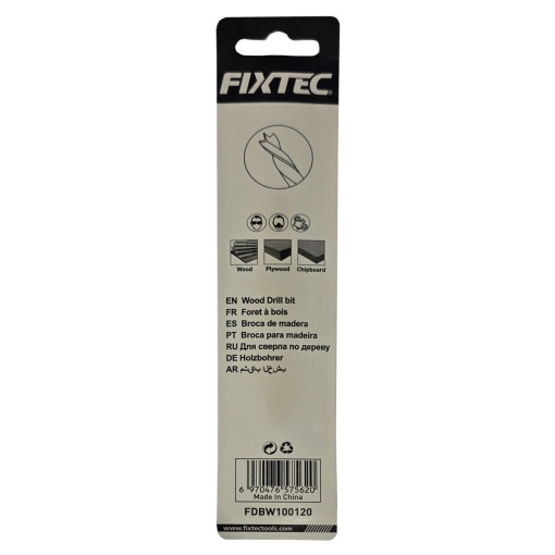 Burghiu spiral pentru lemn FIXTEC 12 mm x 151 mm - Img 2