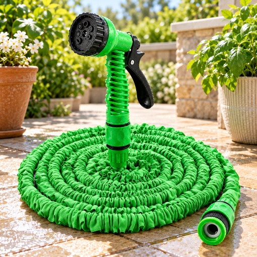 Furtun Extensibil pentru Gradina MAGIC HOSE, Extindere Automata 3X, cu Pistol de Stropit - Img 2