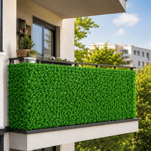 Gard viu artificial decorativ, 1 x 10 m, pentru garduri, terase si balcoane - Img 2