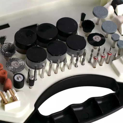 Mini slefuitor electric FIXTEC 135W, kit cu 210 accesorii - Img 2