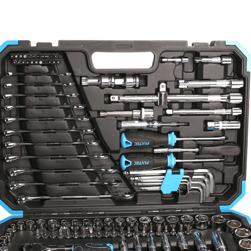 Set chei tubulare FIXTEC 1/2", 3/8", 1/4" — 134 piese cu trusa - Img 3