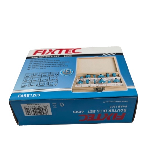 Set freze lemn FIXTEC 12 piese, coada 6mm - Img 9