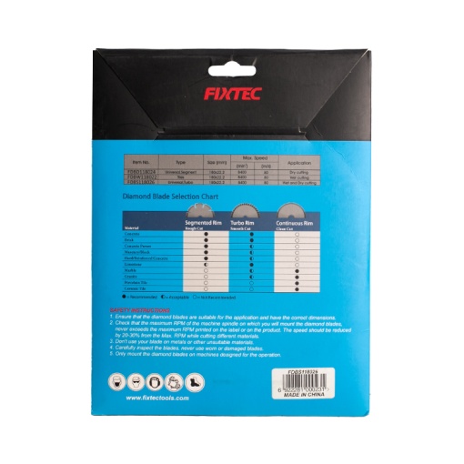 Disc Taiere Diamantat FIXTEC Turbo 180x22.2mm - Img 4