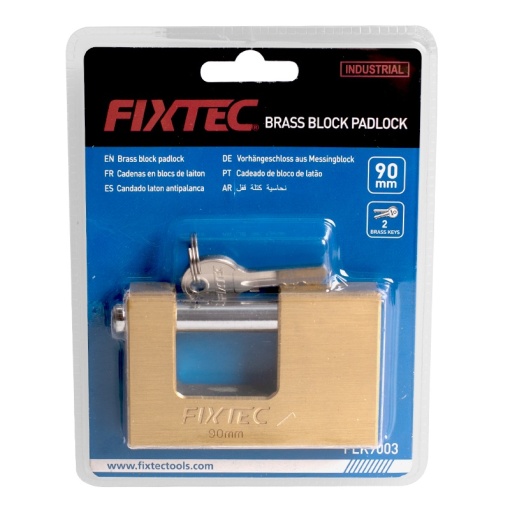 Lacat bloc solid FIXTEC 80mm, alama, 2 chei - Img 5