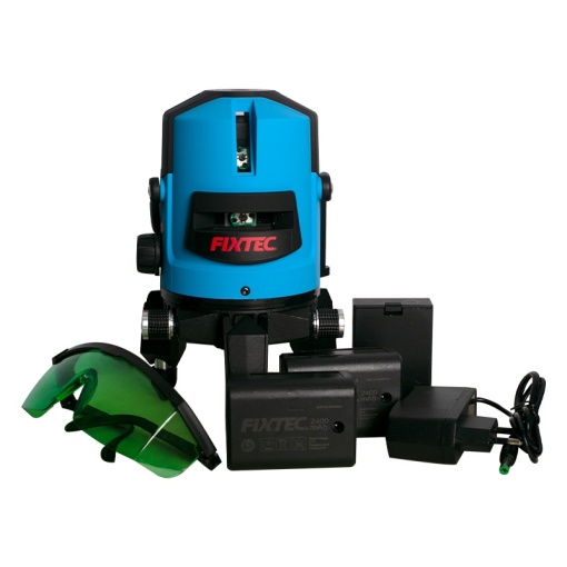 Nivelă laser FIXTEC Green 5 Lines cu 5 linii, acumulator inclus