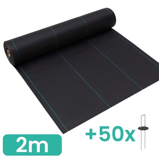 Pachet Agrotextil 2m latime x 100m lungime + 50 cuie fixare