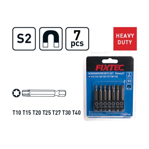Set 7 varfuri Torx FIXTEC S2 50 mm bit Torx - Img 3