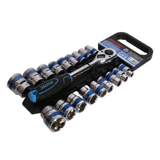 Set tubulare FIXTEC 19 piese 1/2", otel CR-V - Img 4