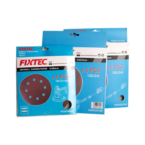 Hartie abraziva FIXTEC 225 mm P150, 5 buc - Img 4