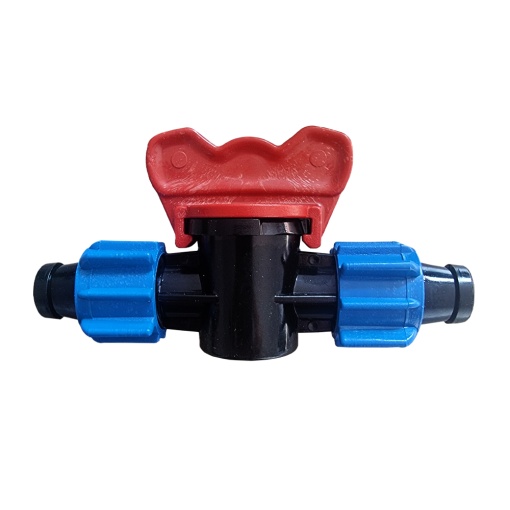 Robinet Profesional Roșu 16mm pentru Interconectare Sisteme Picurare