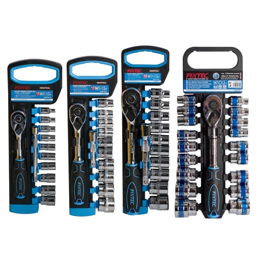 Set clichet si tubulare FIXTEC 12 piese, 1/4", CR-V - Img 2