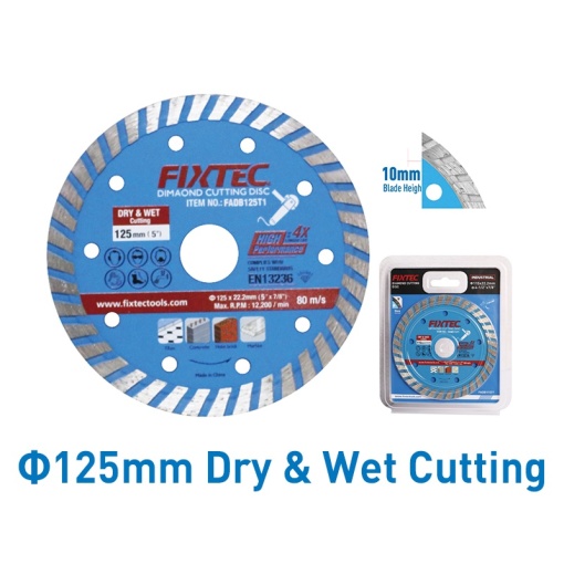 Disc diamantat FIXTEC 180 mm 7.5 mm pentru taiere umeda - Img 3