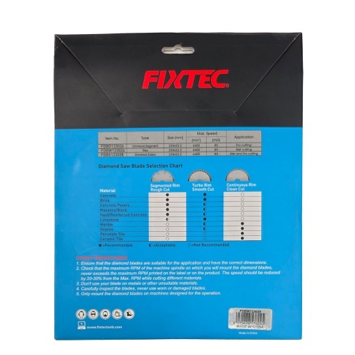 Disc diamantat taiere FIXTEC 230x22.2mm - Img 2