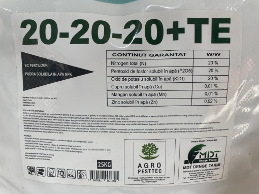 Fertilizant 20-20-20+TE EchoDrip de tip NPK, solubil in apa - Img 3