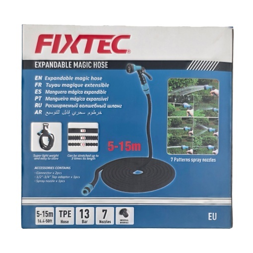 Furtun extensibil FIXTEC 5m, TPE, cu pistol 8 functii - Img 4
