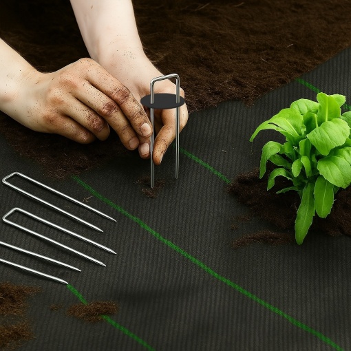Pachet Agrotextil 1.5m latime x 100m lungime + 50 cuie fixare - Img 2