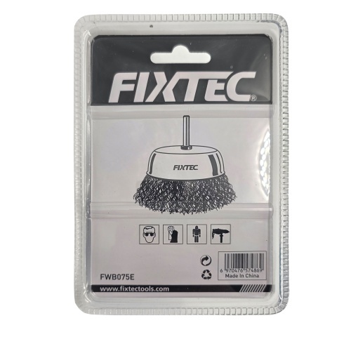 Perie rotativa FIXTEC 75 mm cu tija de 6,35 mm - Img 3