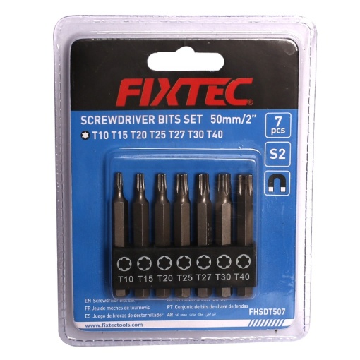 Set 7 varfuri Torx FIXTEC S2 50 mm bit Torx