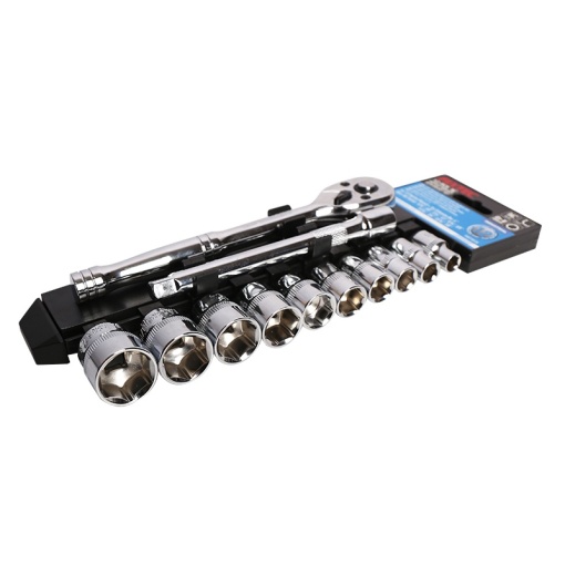 Set clichet cu tubulare FIXTEC 12 piese, 3/8", CR-V - Img 4