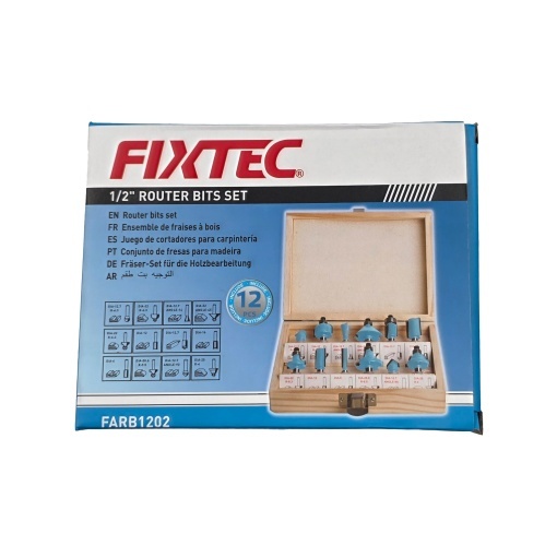 Set freze lemn FIXTEC 12 piese, coada 1/2" - Img 6