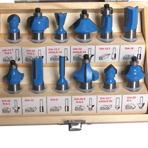 Set freze lemn FIXTEC 12 piese, coada 1/4" - Img 2