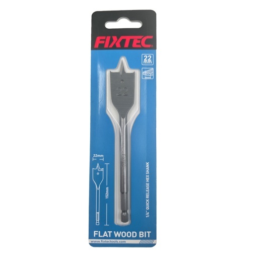 Burghiu plat lemn FIXTEC 22 mm x 152 mm