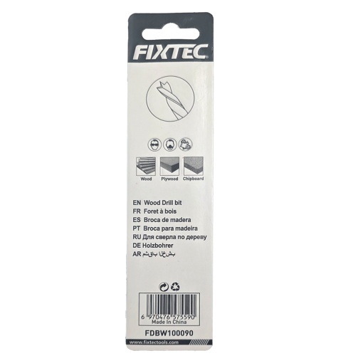 Burghiu spiral lemn FIXTEC 9 mm x 125 mm - Img 2