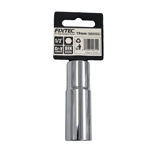 Cap cheie tubulara FIXTEC 1/2" 19x76mm adanc - Img 2