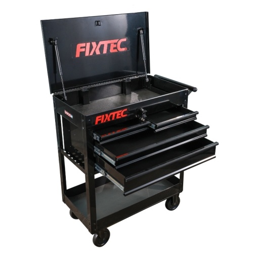 Carucior de scule FIXTEC, otel integral, 4 sertare, capacitate 265kg - Img 2