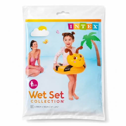 Colac gonflabil Intex Wet Set, model albina, 58 x 55 cm, copii 3-6 ani - Img 2