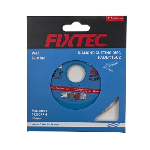 Disc diamant FIXTEC 115(4-1/2'') mm subtire pentru taiere umeda - Img 2