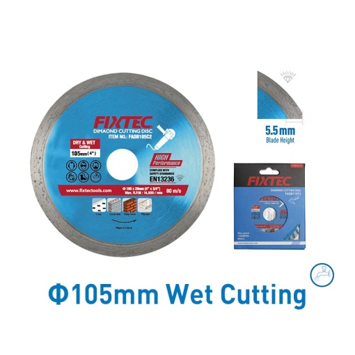 Disc diamantat FIXTEC 180 mm 7.5 mm pentru taiere umeda - Img 4