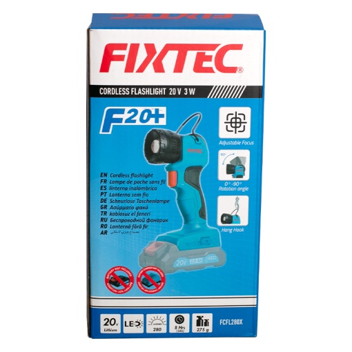 Lanterna profesionala FIXTEC 20 V LED 280 LM, unghi reglabil - Img 6