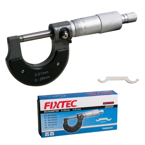 Micrometru FIXTEC 0-25mm, 0.01mm, otel carbon - Img 3
