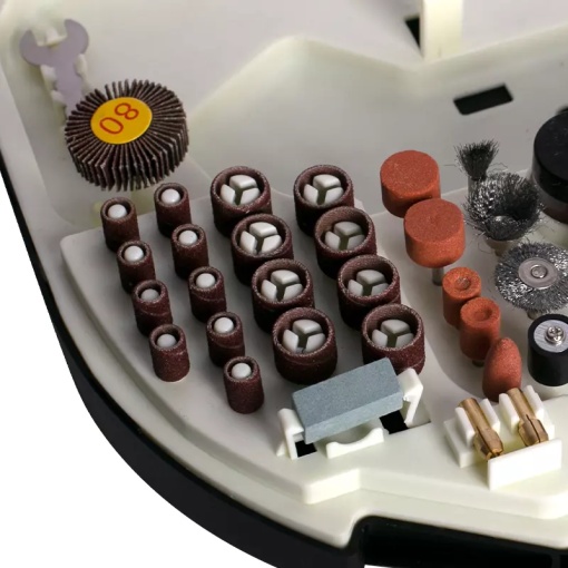 Mini slefuitor electric FIXTEC 135W, kit cu 210 accesorii - Img 6